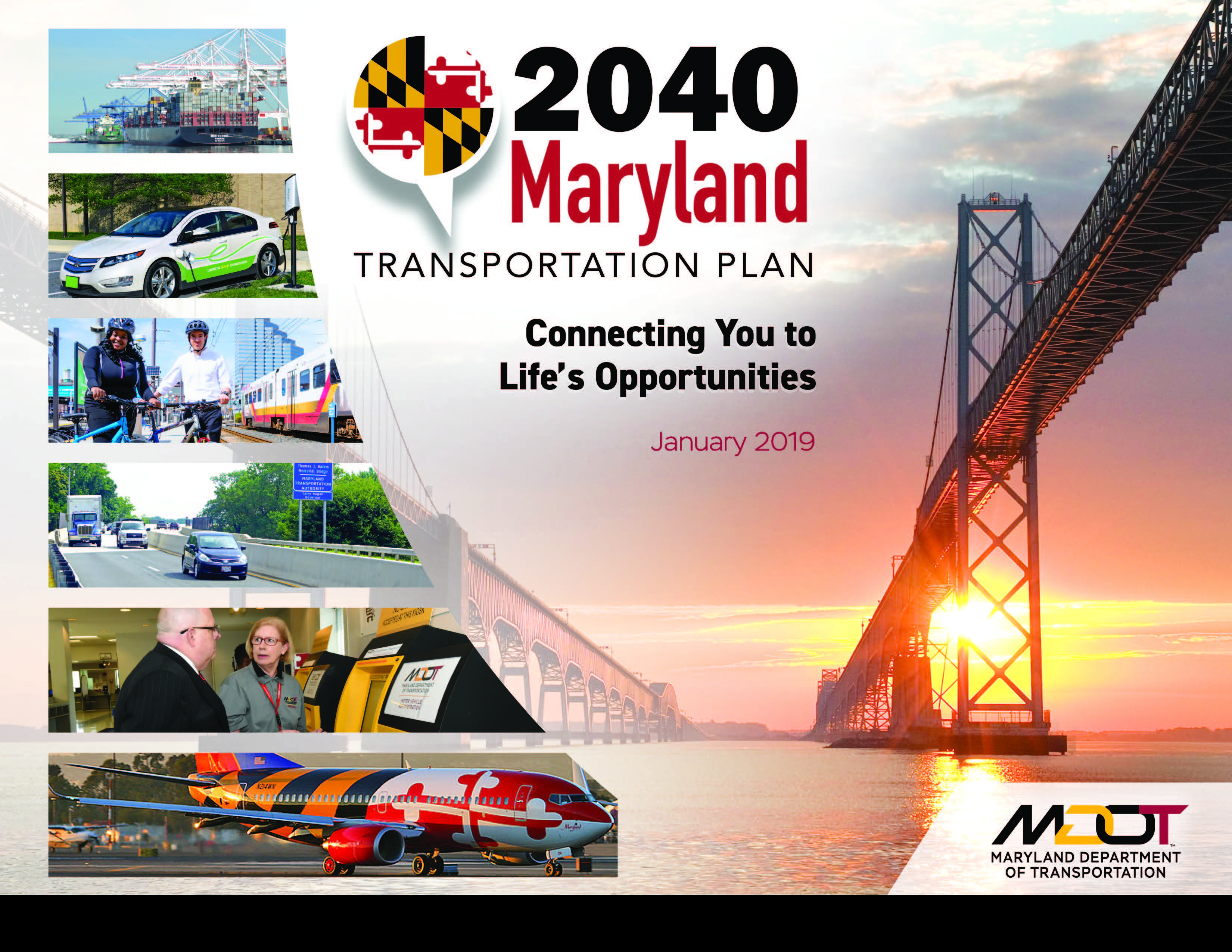 The cover of the 2040 Maryland Transportation Plan