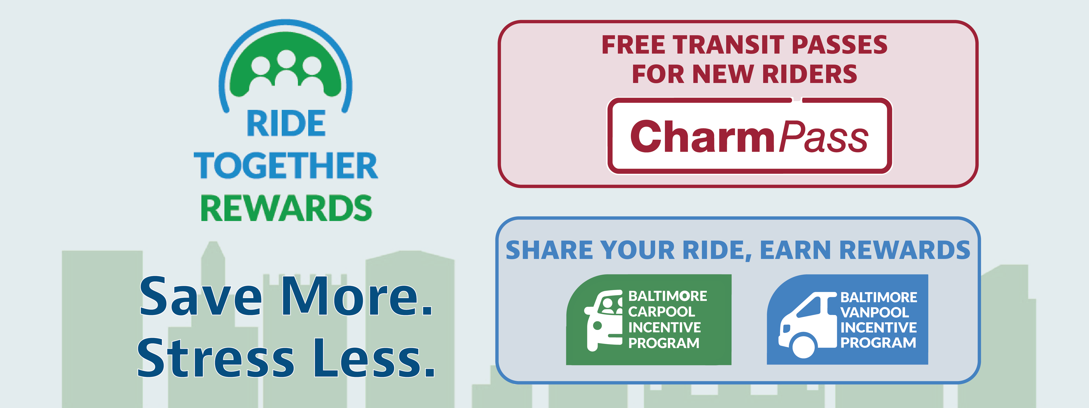 Rotator Image, Promotion for the Commuter Choice Maryland Ride Together Rewards Program