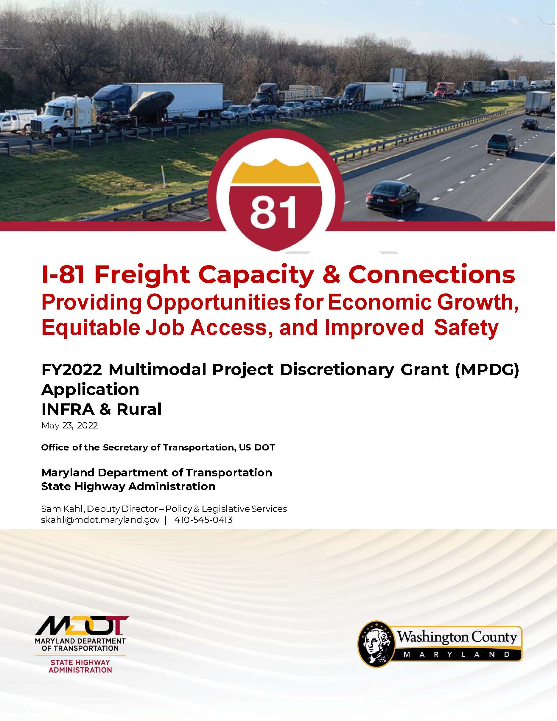 MDOT INFRA Grant 2022: I-81 Freight Capacity And Connections - MDOT